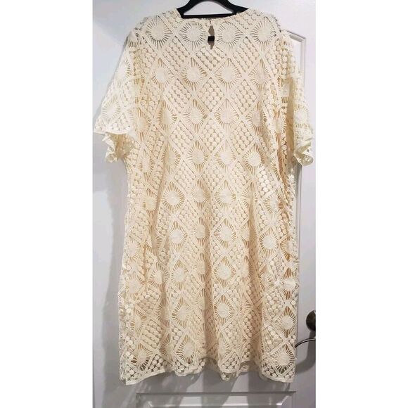 City Chic‎ Crochet Vibes Dress Cream in Cream Size XXL(24W) NWT Boho Beach Lace - Picture 5 of 6